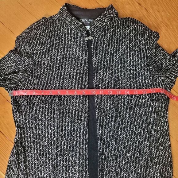 Vintage all over sparkle black cardigan open front faux diamond closure - Picture 7 of 9